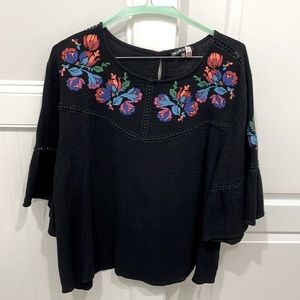 3X See N Be Seen Embroidery Blouse